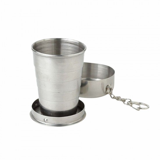 Кухоль складний телескопічний 240 мл сталевий Line Art Nebraska, з карабіном сріблястий - 110053421-77