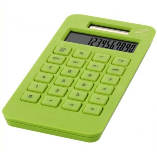 Кишеньковий калькулятор з пластику зелене яблуко - 12341800