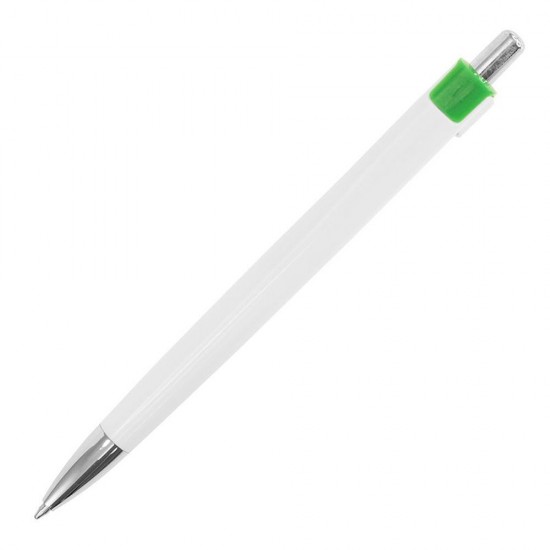 Ручка пластикова кулькова Bergamo білий/зелений - 1511-4