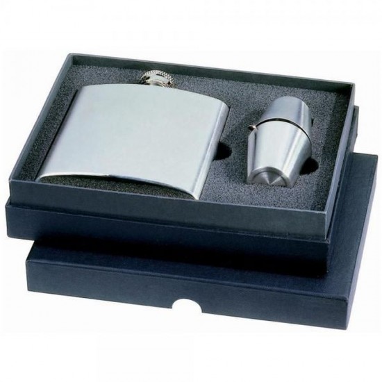 Фляга 175 мл сталева з чарками 2х30мл і лійкою PF Concept сріблястий - 19544305