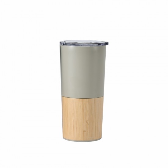 Термокружка 500 мл сталева Line Art Mao, вакуумна бежевий/бамбуковий - 20201-16