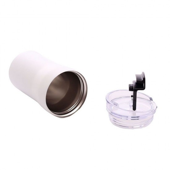 Термокружка 400 мл сталева Line Art Albania, вакуумна білий - 20212-08