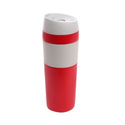 Термокружка 450 мл сталева Line Art Cuba, вакуумна червоний/сірий - 20215-02