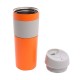 Термокружка 450 мл сталева Line Art Cuba, вакуумна помаранчевий/сірий - 20215-06