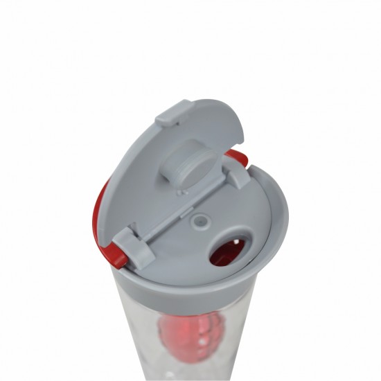 Пляшка для води 800 мл тританова Line Art Clear сірий/червоний - 20223wb-02