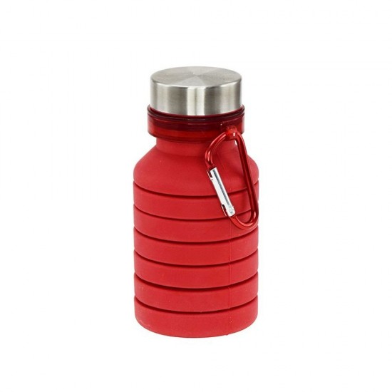 Пляшка для води Bergamo PAGODA, силіконова, 550 мл червоний - 3000B-2