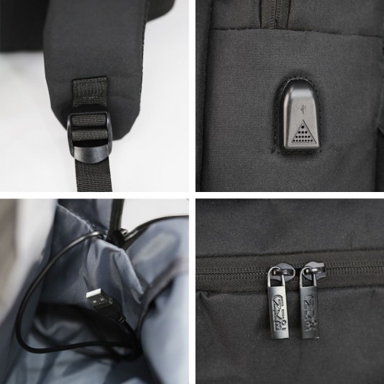 Рюкзак для ноутбука Nikibo Lite зі світловідбивачем чорний - 30010205-01