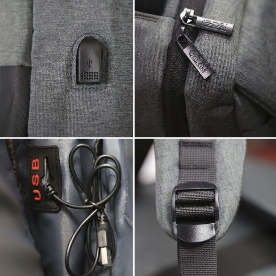 Рюкзак для ноутбука Nikibo Studio сірий/чорний - 30011005-07