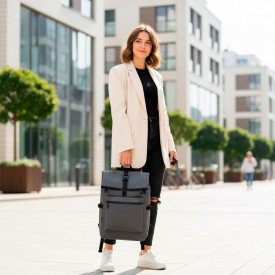 Рюкзак роллтоп Nikibo Trekker сірий - 30011105-07