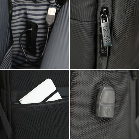 Рюкзак для ноутбука Nikibo Pioneer чорний - 30012305-01