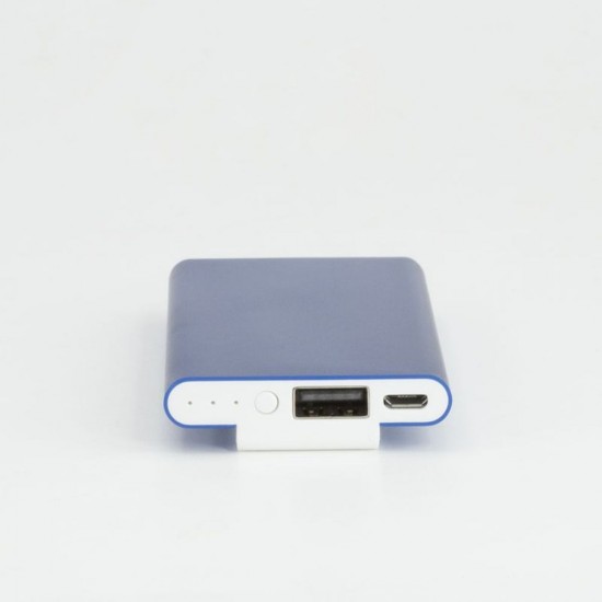 Повербанк 3000 mAh Bergamo HitClip, з кліпсою, світлодіодний індикатор білий/синій - 3009.3