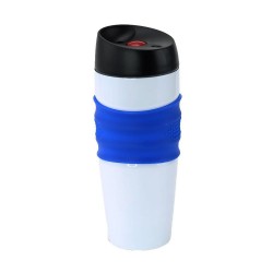 Термокружка 400 мл сталева Bergamo Mario білий/синій - 310-3 Термокружка 400 мл сталева Bergamo Mario білий/синій - 310-3