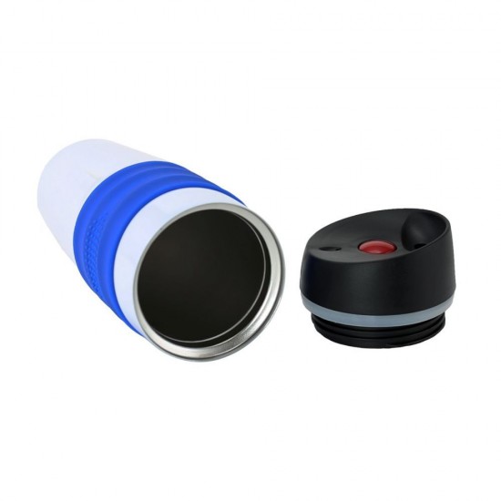 Термокружка 400 мл сталева Bergamo Mario білий/синій - 310-3