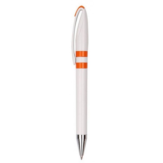 Ручка пластикова білий/помаранчевий - 3420B-6