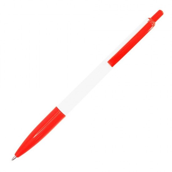 Ручка пластикова, кулькова Bergamo Thin Pen білий/червоний - 3505-2