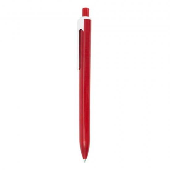 Ручка пластикова, кулькова Bergamo Wideclip червоний - 3515-2