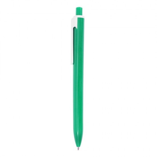 Ручка пластикова, кулькова Bergamo Wideclip зелений - 3515-4