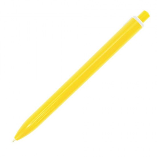 Ручка пластикова, кулькова Bergamo Wideclip жовтий - 3515-5