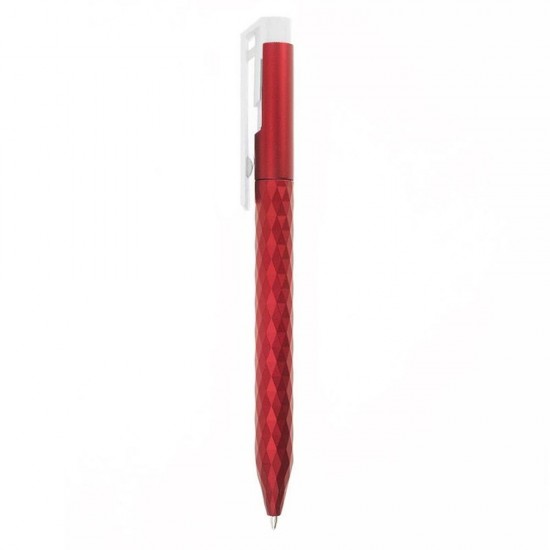 Ручка пластикова, кулькова Bergamo Metallic червоний - 3555-2