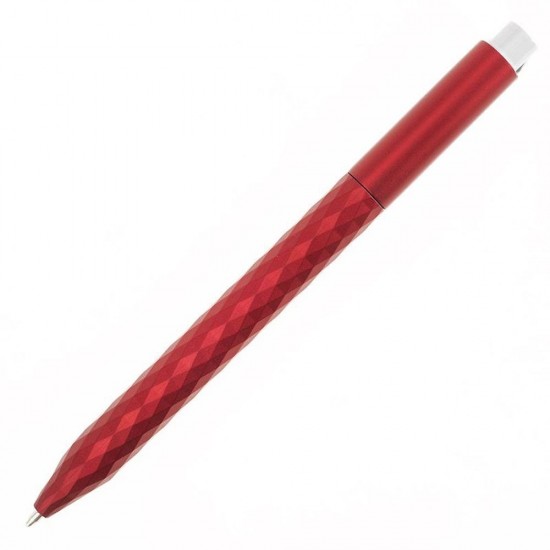 Ручка пластикова, кулькова Bergamo Metallic червоний - 3555-2