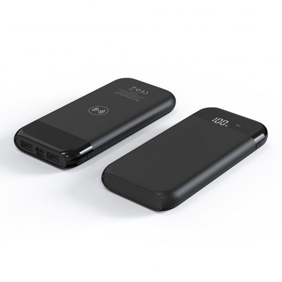 Повербанк 10000 mAh TheGeneral ChargeVault, бездротова зарядка 15W, цифровий індикатор чорний - 40010819-01