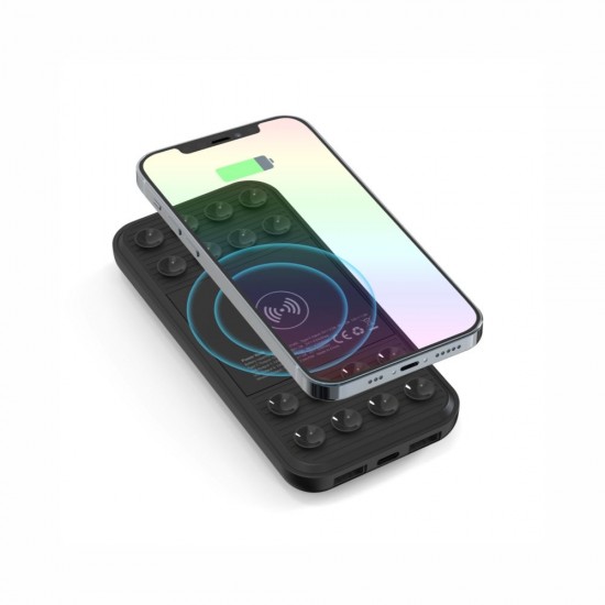 Повербанк 10000 mAh TheGeneral ChargeMate, бездротова зарядка 15W, світлодіодний індикатор чорний - 40010919-01