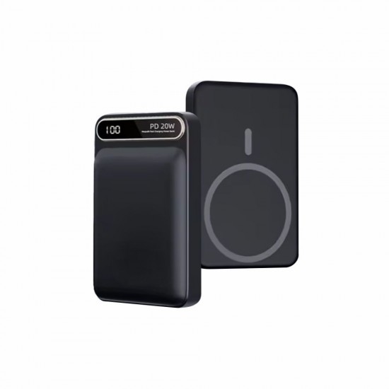 Повербанк 10000 mAh TheGeneral Ampato, бездротова зарядка 15W, цифровий індикатор чорний - 40012619-01