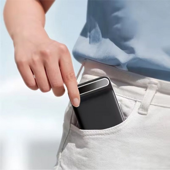 Повербанк 10000 mAh TheGeneral Ampato, бездротова зарядка 15W, цифровий індикатор чорний - 40012619-01