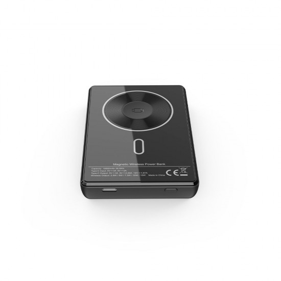 Повербанк 10000 mAh TheGeneral Viro, бездротова зарядка 15W, цифровий індикатор чорний - 40013422-01