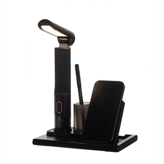 Лампа настільна TheGeneral HaloFlow з бездротовою зарядкою 15W чорний - 40041719-01 Лампа настільна TheGeneral HaloFlow з бездротовою зарядкою 15W чорний - 40041719-01