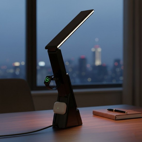 Лампа настільна TheGeneral LuxCharge з бездротовою зарядкою 15W чорний - 40041819-01 Лампа настільна TheGeneral LuxCharge з бездротовою зарядкою 15W чорний - 40041819-01