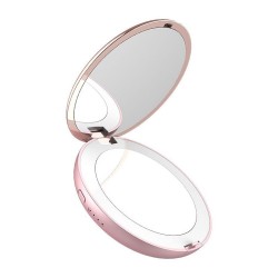 Повербанк 4000 mAh Line Art Mirror, дзеркало з підсвічуванням, світлодіодний індикатор рожевий - 4004M-12