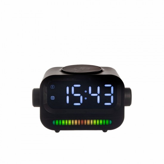 Портативна колонка-годинник TheGeneral RapidFlow 5W з бездротовим зарядним пристроєм 15W чорний - 40051519-01