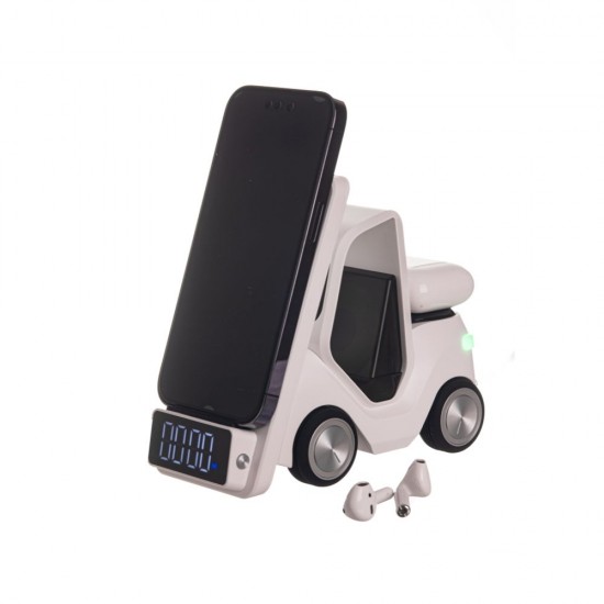 Бездротовий зарядний пристрій TheGeneral DriveCharge 15W з підсвічуванням та годинником білий - 40051619-08