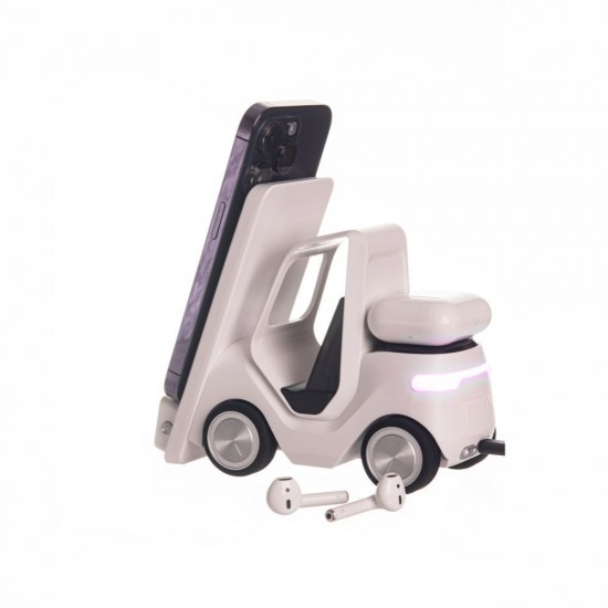 Бездротовий зарядний пристрій TheGeneral DriveCharge 15W з підсвічуванням та годинником білий - 40051619-08