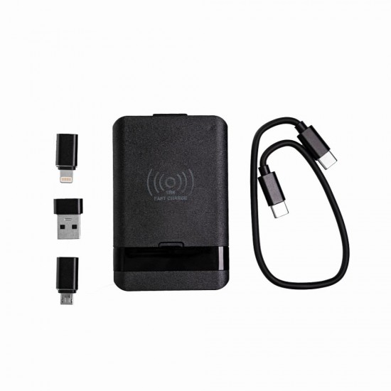 Бездротовий зарядний пристрій TheGeneral Flow 15W з набором перехідників чорний - 40070119-01