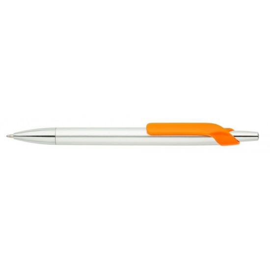 Ручка пластикова сріблястий/помаранчевий - 4400-6