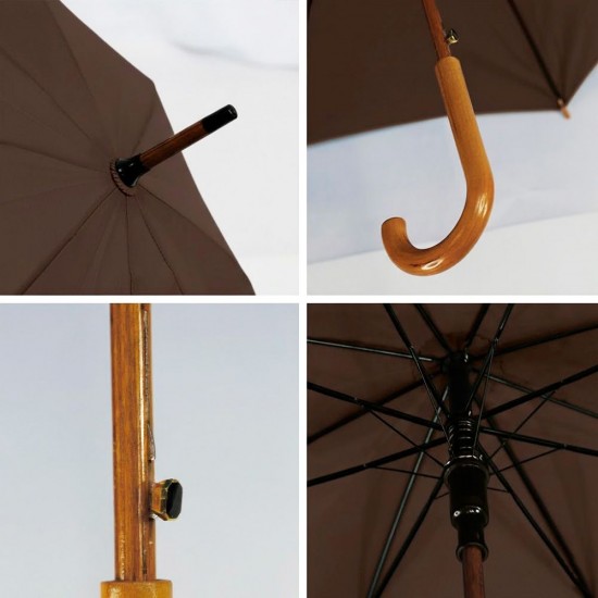 Парасоля-тростина напівавтоматична Bergamo Toprain коричневий - 4513101