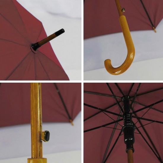 Парасоля-тростина напівавтоматична Bergamo Toprain бордовий - 4513102