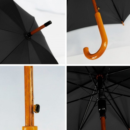 Парасоля-тростина напівавтоматична Bergamo Toprain чорний - 4513103 Парасоля-тростина напівавтоматична Bergamo Toprain чорний - 4513103