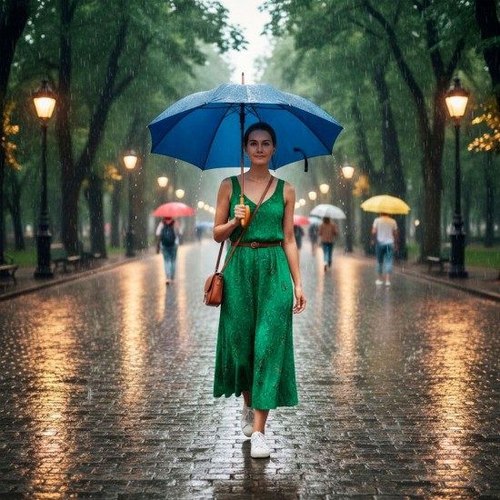 Парасоля-тростина напівавтоматична Bergamo Toprain яскраво-синій - 4513104