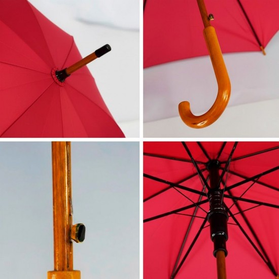 Парасоля-тростина напівавтоматична Bergamo Toprain червоний - 4513105