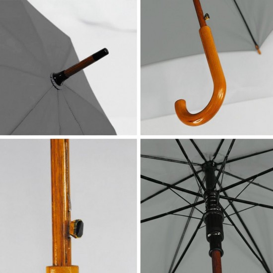 Парасоля-тростина напівавтоматична Bergamo Toprain сірий - 4513107