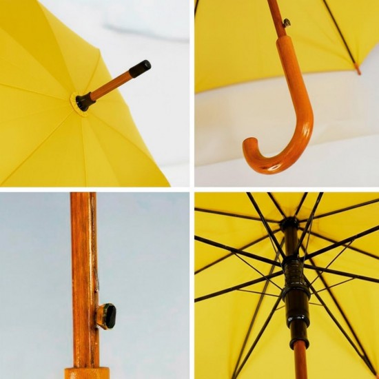 Парасоля-тростина напівавтоматична Bergamo Toprain жовтий - 4513108