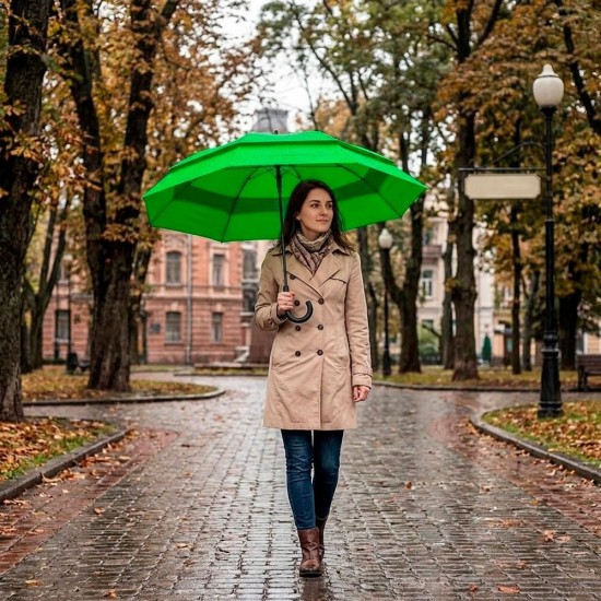 Велика парасоля-тростина напівавтоматична Line Art Family зелений - 45300-9 Велика парасоля-тростина напівавтоматична Line Art Family зелений - 45300-9