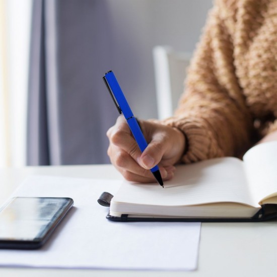 Ручка металева кулькова Bergamo Elbe синій - 50010622-03