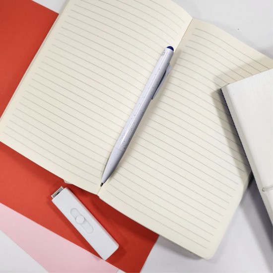 Ручка пластикова гелева Bergamo Ottawa білий/синій - 50011119-03