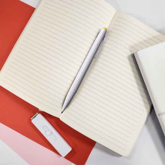 Ручка пластикова гелева Bergamo Ottawa білий/жовтий - 50011119-05