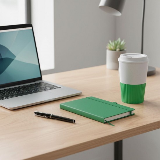 Блокнот в клітинку А5 Berganote Soft, тверда обкладинка зелений - 50040238-07