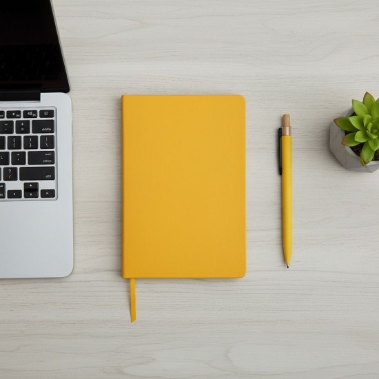 Блокнот в лінію А5 Berganote Flexible, м'яка обкладинка жовтий - 50040338-05